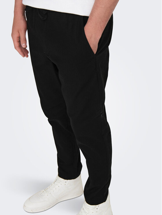 Only & Sons Only & Sons Auduma bikses 22024966 Melns Tapered Fit