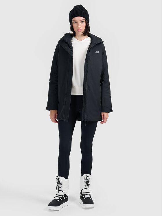 4F 4F Parka MIDSHOP TEXTILE Czarny Regular Fit