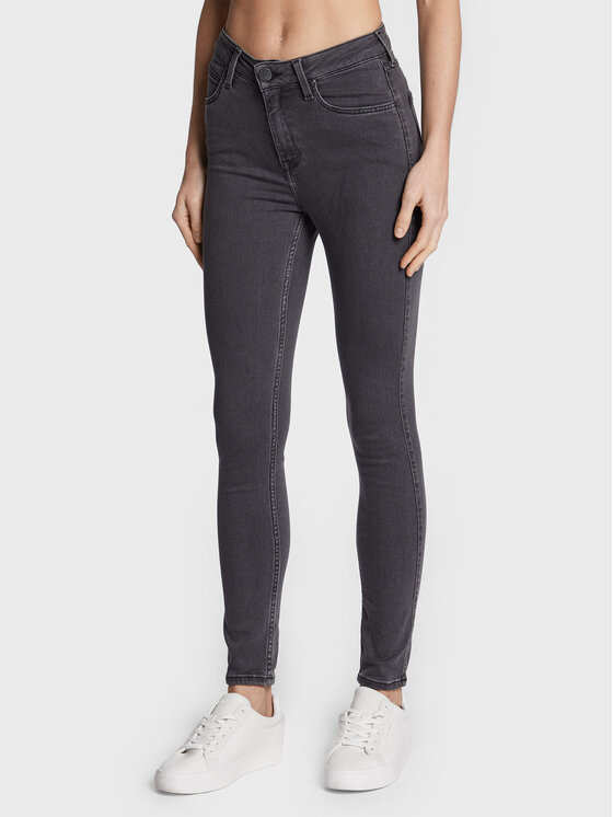 Lee Jeans hlače Ivy L32ESYSZ Siva Super Skinny Fit
