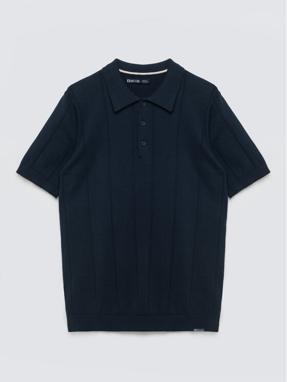 BIG STAR BIG STAR Sweter MATISON Granatowy Basic Fit