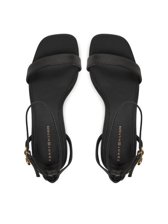 Tommy Hilfiger Tommy Hilfiger Sandali Leather Knots Kitten Sandal FW0FW08424 Črna