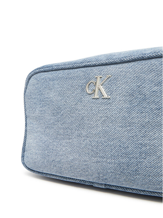 Calvin Klein Calvin Klein Geantă Denim Ew Double Zip Camera Bag LV04F3226G Albastru celest
