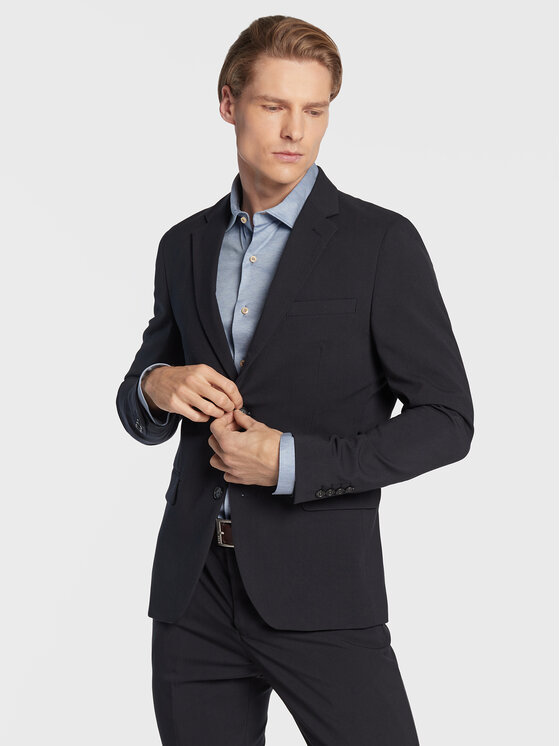 Lindbergh Lindbergh Garnitur 30-61040 Granatowy Slim Fit