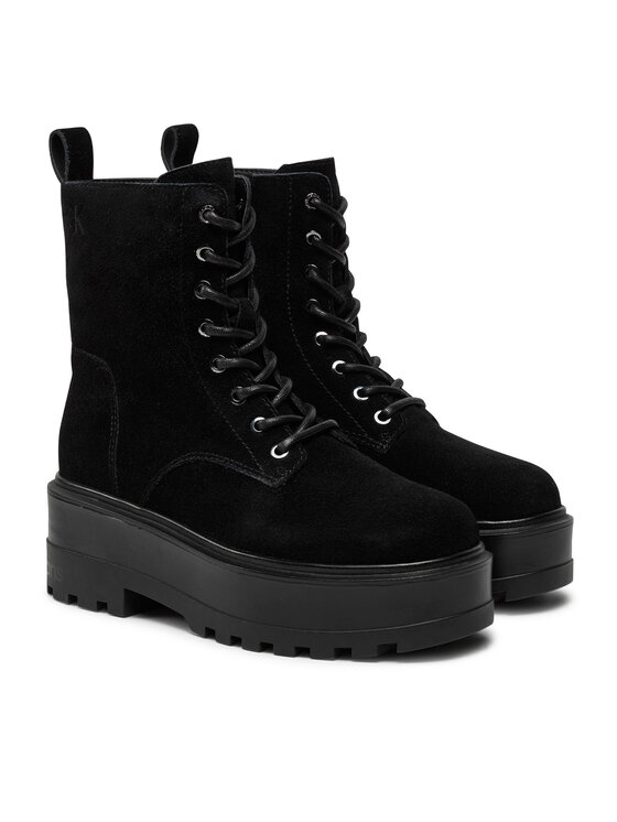 Calvin Klein Jeans Calvin Klein Jeans Trapery Flatform Zip Laceup Mg S YW0YW01554 Czarny