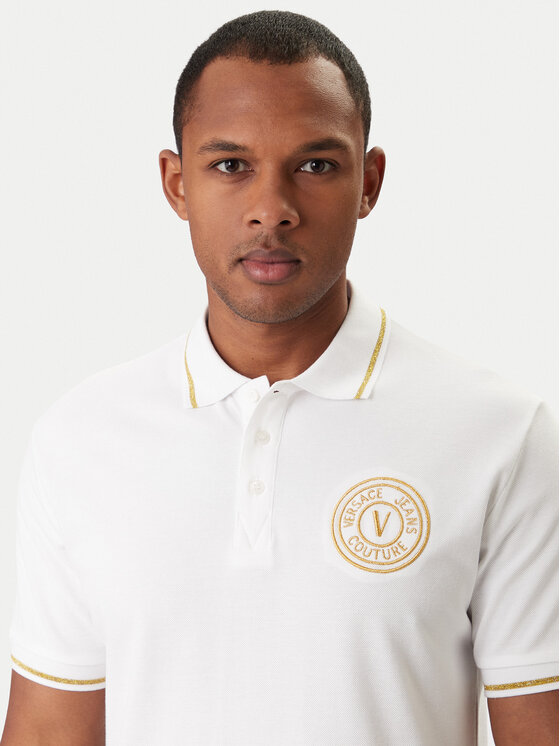 Versace Jeans Couture Versace Jeans Couture Polokošeľa 80GAGT03 CJ01T Biela Regular Fit