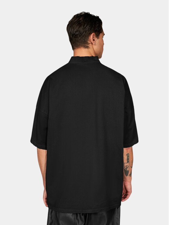 MADE BY SOCIETY MADE BY SOCIETY T-Shirt Unfinished Tee - T17653 Czarny Basic Fit