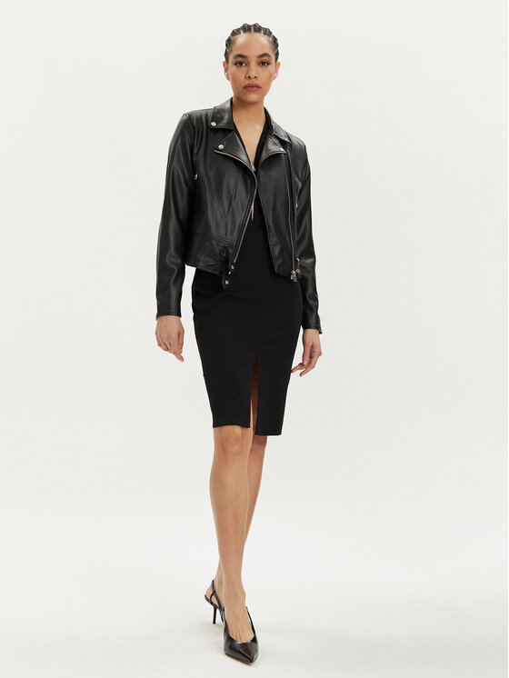 Rinascimento Rinascimento Jacke aus Kunstleder CFC0111704003 Schwarz Regular Fit