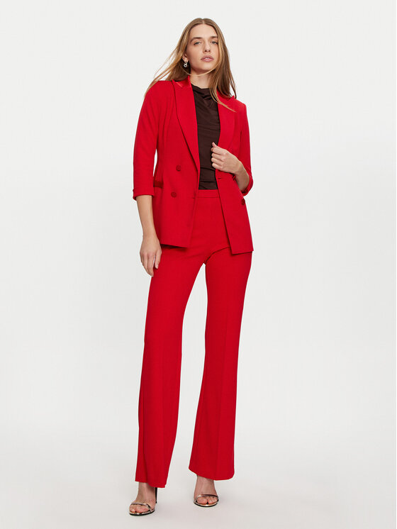 Imperial Imperial Текстилни панталони P3E9IAW Червен Flare Fit