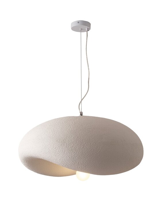MIAhome MIAhome Lampa wisząca Japandi STONE FLAT biała 40 cm Biały
