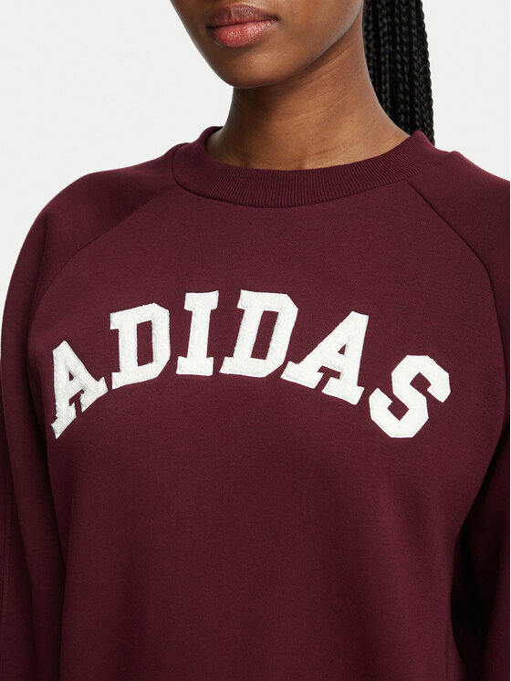 adidas adidas Pluus Adidas Damskie 3-Stripes Crew KU0327 Bordoopunane Loose Fit