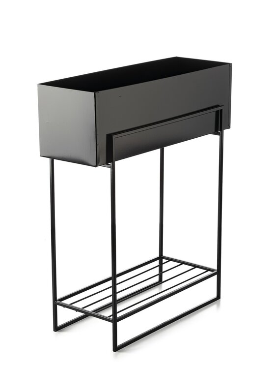 MIAhome MIAhome Skrzynka na kwiaty na stelażu 72 cm SHIRA Czarny