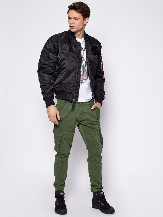 Alpha Industries Alpha Industries Medžiaginės kelnės Combat 126215 Žalia Slim Fit