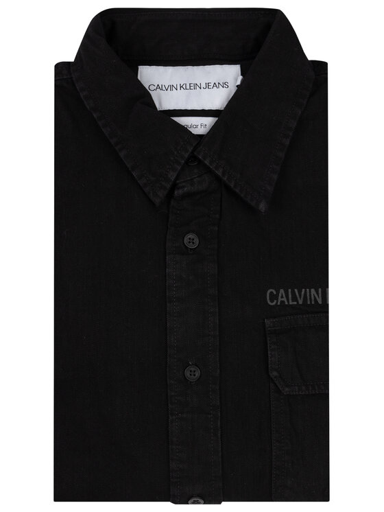 Calvin Klein Jeans Calvin Klein Jeans Риза Multi Logo J30J313132 Черен Regular Fit