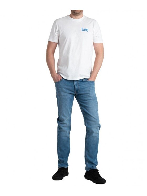 Lee Lee T-shirt MEDIUM WOBBLY TEE Bianco Regular Fit