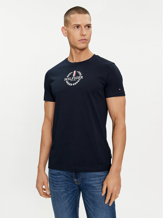 Tommy Hilfiger Tommy Hilfiger Póló Global Stripe MW0MW34388 Sötétkék Regular Fit