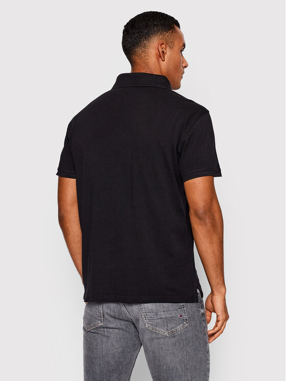 Trussardi Trussardi Тениска с яка и копчета Piquet 52T00597 Черен Regular Fit