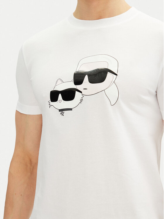 KARL LAGERFELD KARL LAGERFELD Marškinėliai 755061 552241 Balta Regular Fit