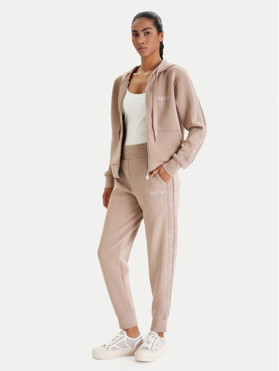 Guess Guess Spodnie dresowe W6RB45 KBYE2 Beżowy Regular Fit