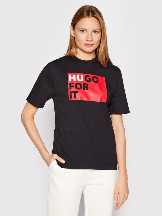 HUGO Hugo T-Shirt Dashire 50474497 Černá Relaxed Fit