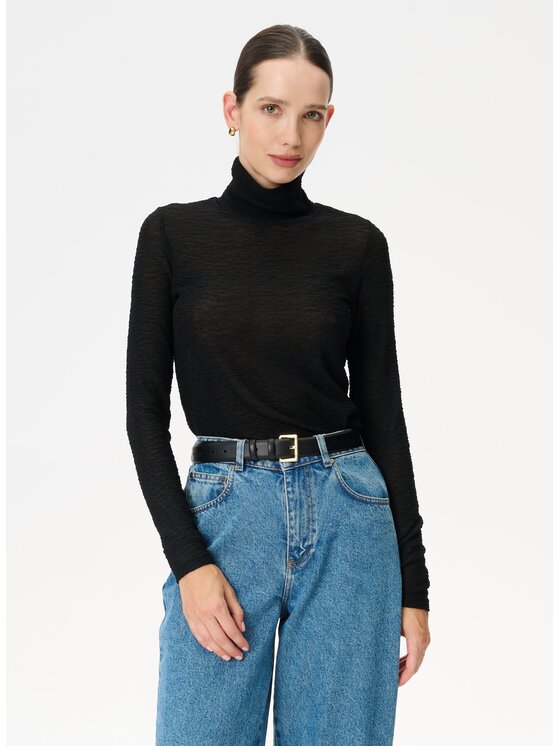 LEBRAND LEBRAND Bluzka Lilibeth Czarny Regular Fit