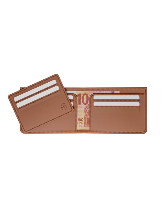 James Hawk James Hawk Mały Portfel Męski Męski skórzany portfel slim z RFID Brązowy