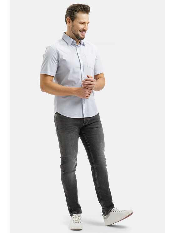 Cross Jeans Cross Jeans Koszula 35640-071 Niebieski Regular Fit