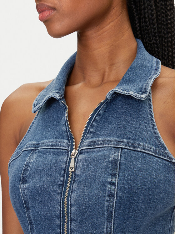 Guess Guess Комбінезон W5GD1C D4LT0 Голубий Regular Fit