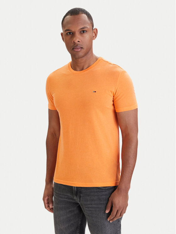 Tommy Jeans Tricou DM0DM20363 Portocaliu Slim Fit
