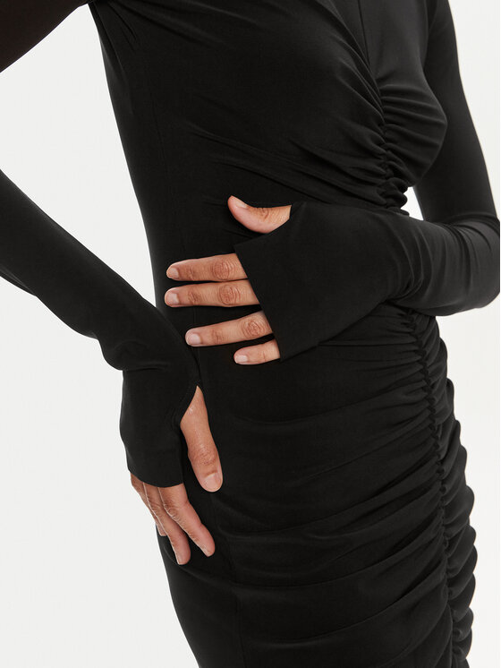 NORMA KAMALI NORMA KAMALI Sukienka koktajlowa KK1243PLD25001 Czarny Slim Fit