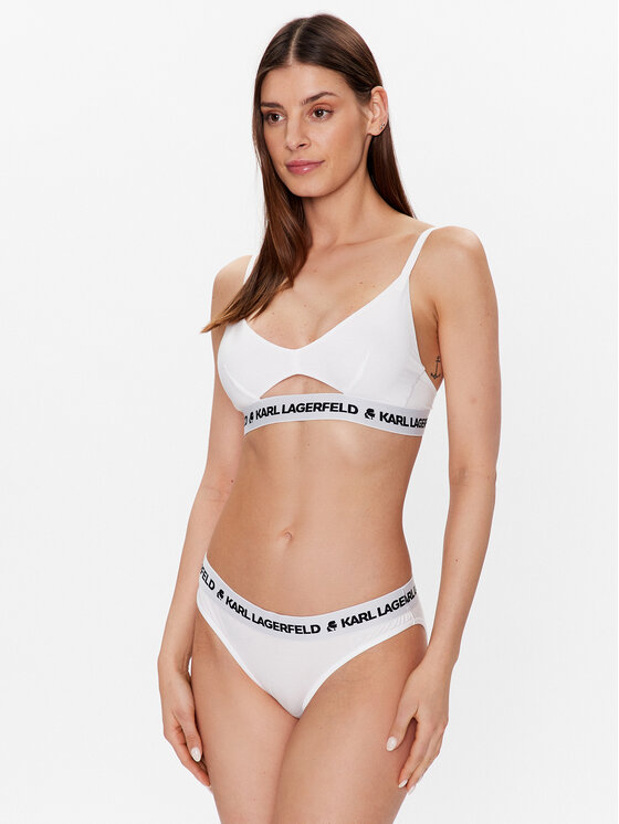 KARL LAGERFELD KARL LAGERFELD Σουτιέν Bralette Peephole Logo 211W2101 Λευκό