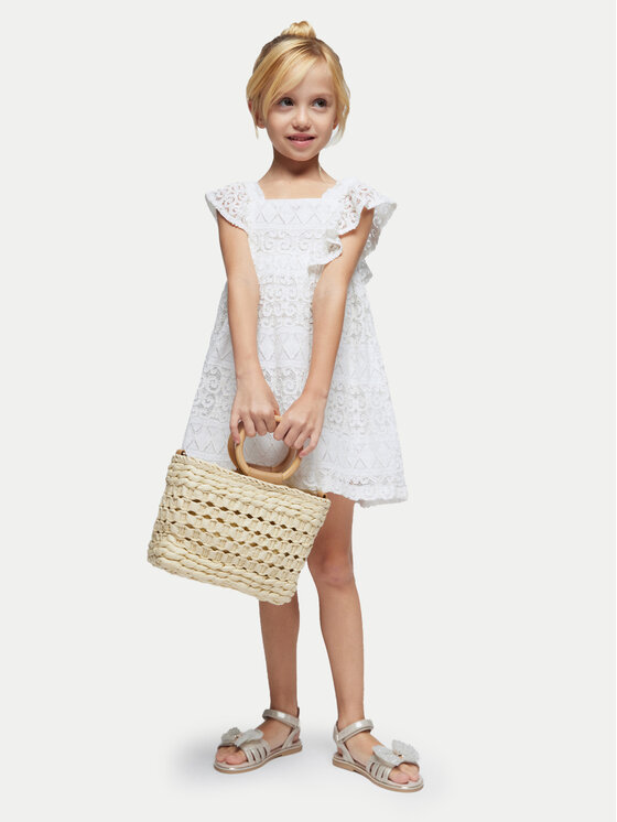 Mayoral Mayoral Sommerkleid 3924 Écru Regular Fit
