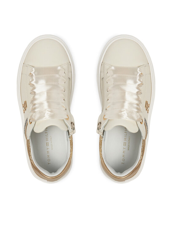 Tommy Hilfiger Tommy Hilfiger Laisvalaikio batai Low Cut Lace-Up Sneaker T4A9-33935-1281 M Balta