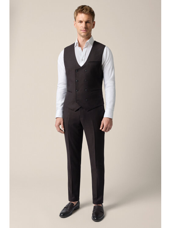 Lancerto Lancerto Kamizelka garniturowa Brescia KA073126000001 Brązowy Slim Fit