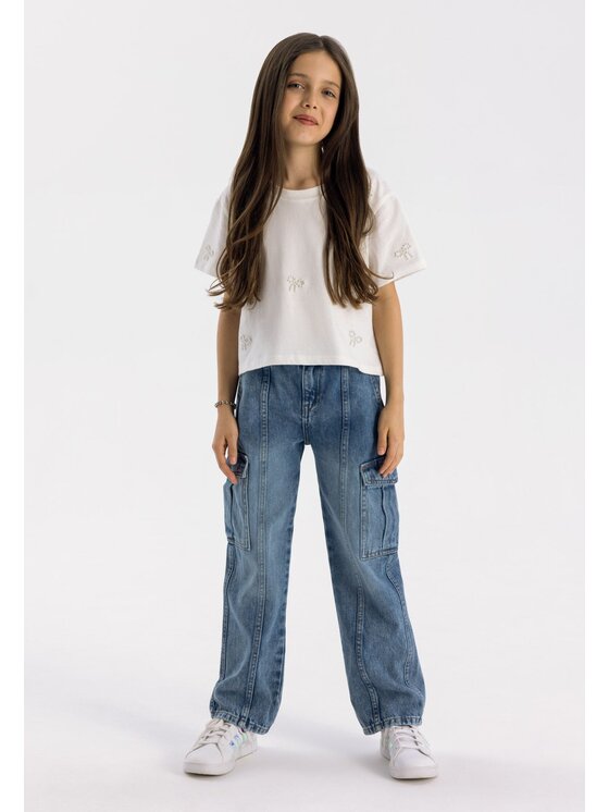 Dziecięce Jeansy minoti, Rozmiar 134/140, Niebieskie, 22jean41