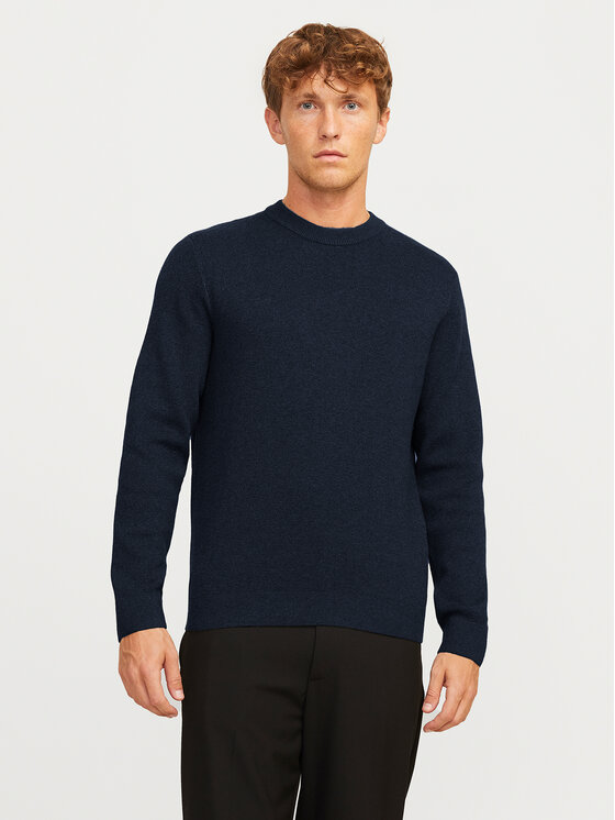 Jack&Jones Jack&Jones Džemper Milano 12259666 Tamnoplava Relaxed Fit