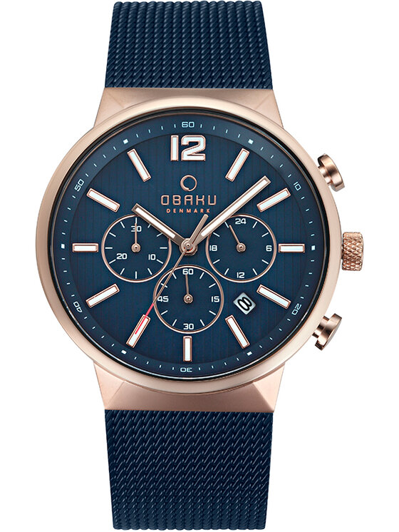 Obaku Obaku Hodinky V180GCVLML Tmavomodrá