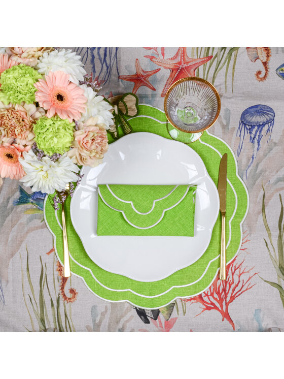 Roseberry Home Roseberry Home Podkładka na stół haftowana Lime Petali Czarny