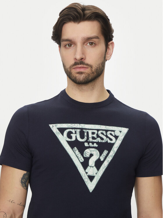 Guess Guess T-shirt M5GI06I3Z14 Tamnoplava Classic Fit