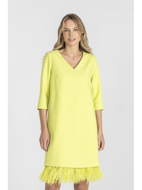 Deni Cler Milano Deni Cler Milano Sukienka elegancka W-DC-3398-E5-L4-42-1 Zielony Regular Fit