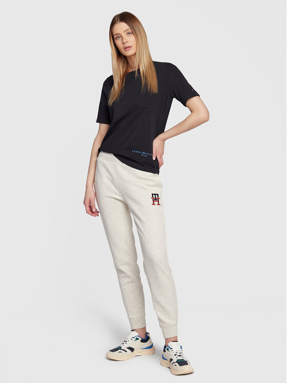 Tommy Hilfiger Sportinės kelnės Monogram Emb WW0WW37435 Pilka Regular ...