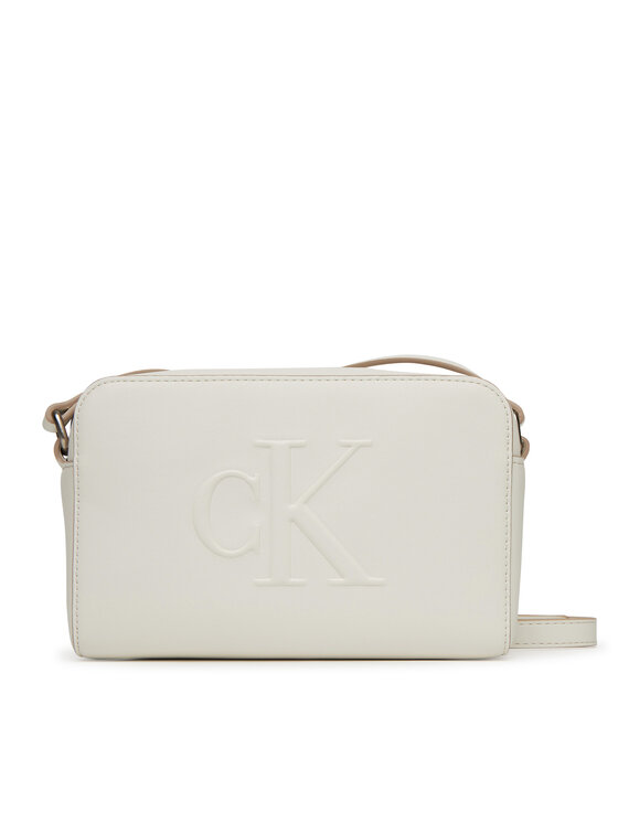 Geantă Calvin Klein Jeans Sculpted Ew Camera Bag LV04K3036G Alb
