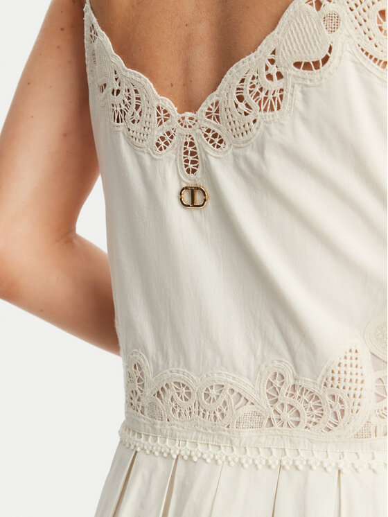 TWINSET TWINSET Sukienka letnia 251TT2160 Écru Regular Fit