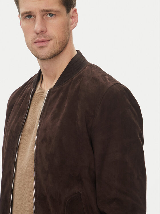Serge Pariente Serge Pariente Ādas jaka M888 Brūns Regular Fit
