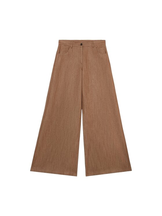 Oltre Oltre Spodnie materiałowe P026R009047N012 Brązowy Baggy Fit
