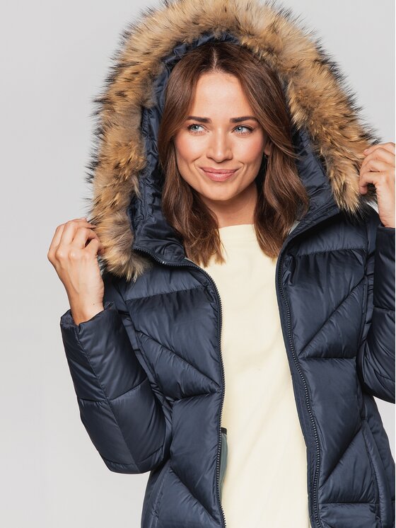 Perso Perso Zimní kabát BLH211018F Tmavomodrá Regular Fit