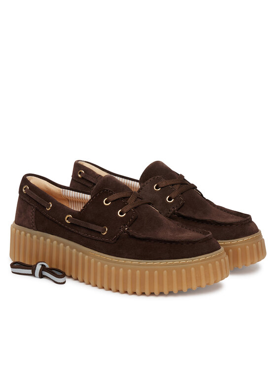 Clarks Clarks Półbuty Torhill Boat 26186647 Brązowy