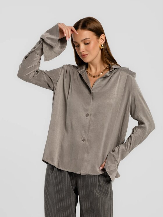 MANDRAGORA MANDRAGORA Košile Celia Šedá Slim Fit