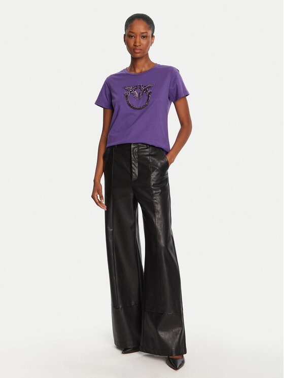 PINKO PINKO Tričko Quentin 100535 A2RN Fialová Regular Fit