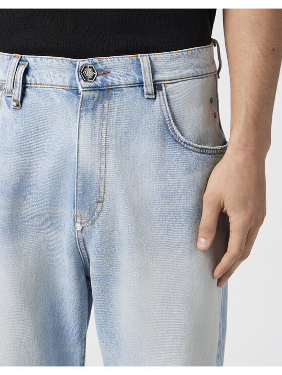 PHILIPP PLEIN PHILIPP PLEIN Jeansy 30582 Niebieski Loose Fit