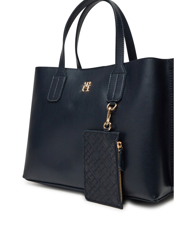 Tommy Hilfiger Tommy Hilfiger Torebka Th Distinct Mini Tote AW0AW17192 Granatowy